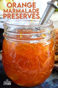 orange marmalade preserves in a mason jar