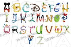 the letters are made up of different shapes and sizes