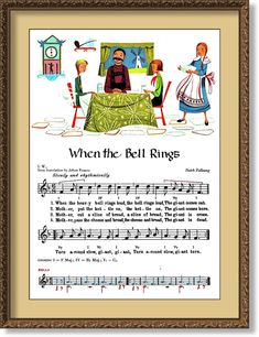 an old sheet music page with the words when the bell rings