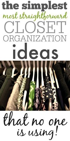 an organized closet with clothes and the words, what no one is using to organize