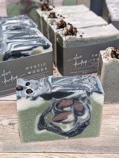 "MYSTIC WOODS SOAP | COCOA BUTTER SOAP | COLD PROCESS SOAP BAR - 5 OZ Listing is for one (1) soap bar. Lather up with our MYSTIC WOODS SOAP scented in a woodsy blend of Lavender, Fir Needle, Juniper Berry and Cedarwood essential oils. Made with plant-based oils and cocoa butter and formulated to gently cleanse without stripping your skin of its natural oils. -Suitable for all skin types -For external use only, discontinue use if irritation occurs. -For a longer lasting bar, allow soap to dry between uses. -Due to the nature of this handcrafted product, color and size may vary slightly between each batch.           Individual Soap Bar Dimensions: apx. 3.5\" wide, 2.5\" tall and 1.125\" deep      Individual Soap Bar Net Weight: approximately 5 oz.    Packaging:  Individual Soaps are packaged Christmas Cold Process Soap, Herb Soap, Fall Cold Process Soap, Mountain Soap, Blue Cold Process Soap, Cocoa Butter Soap