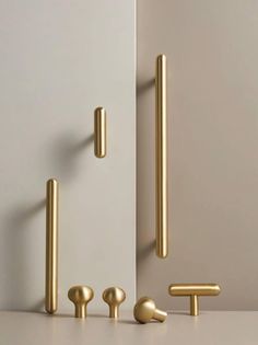 Comes with 1 Single Knob and installation screws   Material: Metal, Solid Brass Color:  Gold Size:   23mm (0,9in) 25mm (1in) 50mm (2in) 130mm (5.2in)  160mm (6.4in)  200mm (8in)  260mm (10.4in) Brushed Gold Kitchen Hardware, Kitchen Handles And Knobs, Gold Hardware Kitchen, Golden Kitchen, Gold Kitchen Hardware, Gold Cabinet Hardware, Gold Cabinet Handles, Internal Door Handles, Brass Cabinet Handles