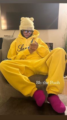 @_mee_lux_ #womenfashionideas #hoodie #fashion #outfits #aesthetic #yellow #ootd #trendy #trending #instagram #style #instagood #fyp #viralpost #beautyblog #model #womensfashionoutfits #joggers Yellow Beanie, Fashion Halloween, Stylish Glasses, Chill Outfits, Halloween Aesthetic, Aesthetic Style, Mode Inspo, Lounging At Home, Streetwear Fashion Women