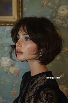 Chin Length Hair With Bangs, Thick Bob, Face Studies, Brunette Hair Cuts, Short Hairstyle Women, Portrait Practice, Haircuts 2024, Chin Length Haircuts, Haircut 2024