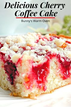 Cherry Coffee Cake Raspberry Coffee Cake Recipes Easy, Cherry Pie Muffins, Cherry Coffee Cake Recipes, Coffee Cake With Crumb Topping, Cherry Mash, Event Desserts, Christmas Coffee Cake, Moist Coffee Cake, Cherry Coffee Cake