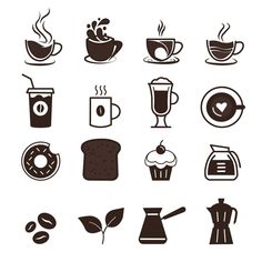 coffee icon set on white background