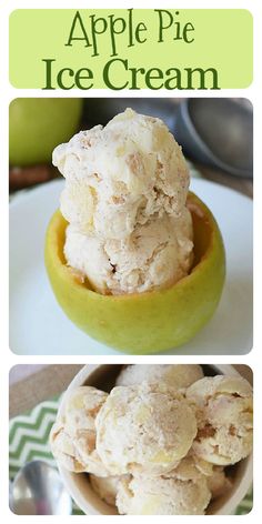 an apple pie ice cream recipe in a bowl