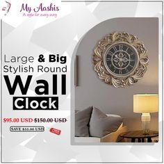 the large and big wall clock is up for sale at my adstiffs com