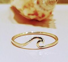 Great Shopping 14k 10k Real Solid Gold Wave Ring, Gold Surf Ring, Gold Midi Ring, Beach Jewelry, Fine Jewelry Ocean Rings, Gold Beach Jewelry, Wave Rings, Midi Rings Gold, Beach Rings, Ocean Ring, Gold Wave Ring, Prom Inspo, Gold Beach