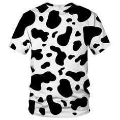 PRICES MAY VARY. 90% Polyester, 10% Spandex All-over printed short sleeve tees are used the 3D digital printed technology without any fading,cracking, peeling or flaking.The high technology that allows 3D T-shirts insanely vibrant-Lifelike. Our fun t-shirt perfect for clubbing,halloween, christmas, costume party, dance and casual wear that you can wear anywhere. Machine wash cold with like colors, tumble dry low, do not bleach, do not iron. Customer satisfaction is our aim. If you are not satisf Diy Cow Costume, Cow Outfits, Cow Costume, Cow Shirt, White Cow, Cow Pattern, T Shirt Costumes, 3d T Shirts, Cow Print