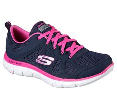 Make your every day workout way better wearing the SKECHERS Flex Appeal 2.0 - Simplistic shoe.  Sporty mesh and trubuck leather upper in a lace up athletic sporty training sneaker with stitching accents and Air Cooled Memory Foam insole. Skechers Shoes Women, Training Sneakers, Womens Sports, Sport Shoes Women, Fabric Shoes, Rubber Shoes, Womens Athletic Shoes, High Leg Boots