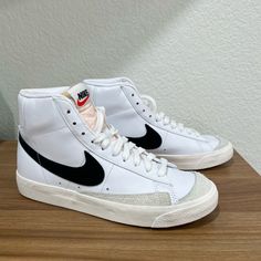 Nike Blazer Mid '77 Women's Shoes Never Worn Do Not Have The Original Box Anymore Nike Shoes Women High Tops, Cute Nike Blazers, Shoes For Teenage Girl, Nike Blazers Women, Nike Blazer Mid 77 Black, Shoes For Teen Girls, Nike Mid Blazer, Nike Blazer Women, Nike Blazer Mid 77 Women