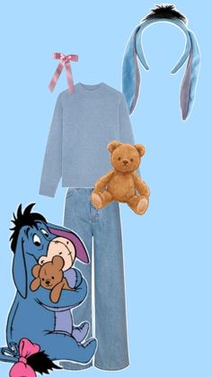 Winne The Pooh Halloween Costumes Family, Piglet Outfit Ideas, Winnie The Pooh Rabbit Costume, Eeyore Costume Women, Winnie The Pooh Characters Costumes, Duo Brunette Halloween Costumes, Eeyore Costume Diy, Winnie The Pooh Inspired Outfits, If You Give A Mouse A Cookie Costume