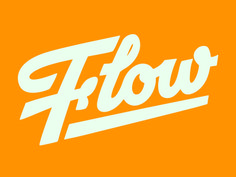 the word flow written in white on an orange background