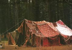 Tent In The Woods, Red Tent, Blanket Fort, Ansel Adams, Boho Home, In The Woods, Glamping, Hanging Out, Caravan