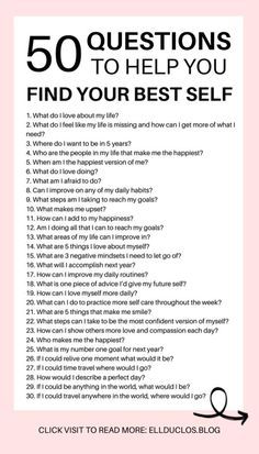 50 Questions, Self Care Bullet Journal, Writing Therapy, Vie Motivation, Writing Challenge, Self Confidence Tips, Journal Writing Prompts, Your Best Self, Self Love Affirmations