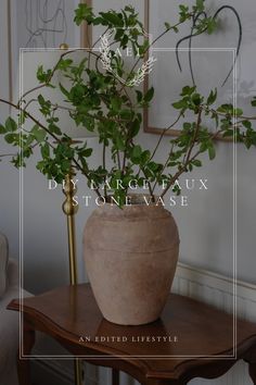 DIY Large Stone Vase Faux Ceramic Vase, Faux Stone Vase Diy, Diy Decorative Plant Pots, Diy Stone Effect Vase, Stone Vase Diy, Diy Stone Planter, Stone Spray Paint Vase, Stone Vases, Diy Cement Vase