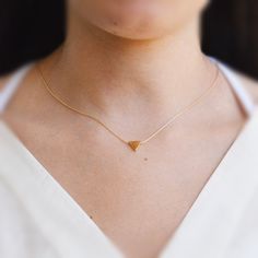 "Triangle Necklace,Gold Necklace,Triangle Gold Necklace,Geometric Necklace,Delicate Necklace,Simple Minimalist gold filled or sterling silver A petite tiny beautiful triangle gold filled necklace pendant . Very tiny necklace elegant and cute, a perfect gold necklace for every day wear. Simple, dainty and classic! Necklace Measures Approximately 17\" Triangle Pendant size 10mm Made from 14k gold filled or sterling silver You can adjust the size on request. All my jewelry are packed in an elegant Minimalist Geometric Necklaces For Everyday, Minimalist Triangle-shaped Jewelry For Gifts, Minimalist Triangle Jewelry For Gifts, Minimalist Gold Charm Necklace, Minimalist Triangle Gold Jewelry, Minimalist Gold Triangle Jewelry, Minimalist Sterling Silver Triangle Necklace, Minimalist Pyramid-shaped Jewelry For Gifts, Dainty Gold Triangle Jewelry