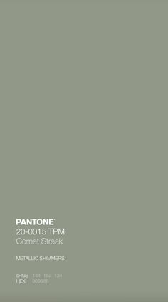 an advertisement for pantone's new comfort streak paint color in metallic shimmers