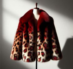 #fashion #pinterest #pinterestsuccess Red Leopard, Fur Coat, Red, Design