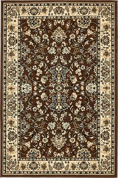 This beautiful collection rug is available in a variety of motifs and colors. There’s bound to be one to complement your home’s decor in this dramatic collection. Bring a little of ancient Persia into your home with this collection. Unique Loom Washington Sialk Hill 4 X 6 (ft) Brown/Ivory Indoor Floral/Botanical Area Rug | 3137492 Black Kids Fashion, Ancient Persia, Rugs And Mats, Unique Loom, Vintage Area Rugs, Brown Rug, Brown Floral, Black Kids, Floral Botanical