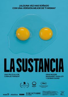 the movie poster for la sustencia with two eggs in an egg - shell