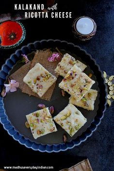 kalakaland with ricotta cheese on a plate