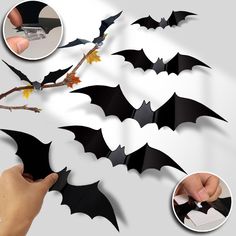 PRICES MAY VARY. NEW UPGRADED VERSION: You will receive 60 bats of various sizes, 120 pcs of adhesives, and 20 clips. Use the clips to attach the bats to patios, tree branches or string lights.60 pcs of clear non-marking adhesives for interior and glass windows that won't damage walls. 60pcs sponge adhesives can be used for outdoor door frames and more, super sticky. You can also use 2 adhesives on one bat, we provide plenty of adhesives to make sure the bats won't fall off. HALLOWEEN PARENT-CHI Halloween Fireplace, Scary Bat, Bat Decorations, Halloween Tablecloth, Halloween Bat Decorations, Bat Wall, Halloween Mantle, Diy Wall Decals