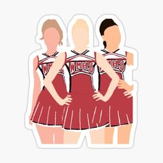 three female cheerleaders sticker