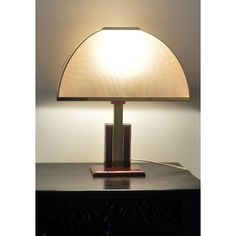 a lamp that is on top of a table