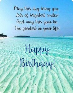 a happy birthday card with the words, may this day bring you lots of brightest smiles and my first year be the greatest in your life