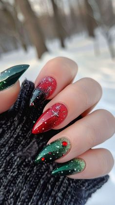 Christmas Tree Nails, Simple Fall Nails