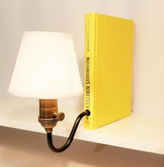 Add some ambience to your bookcase with a Bookshelf Lamp! Just slip the lamp into a row of your beloved books and plug it in - the handcrafted lamp will highlight your favorite reads and spark conversations.  Each Bookshelf Lamp is unique - make your selection from options shown based on title, author or simply color. This lamp is made using the book cover from Notorious Nineteen by Janet Evanovich and an antique brass socket. You can choose either an Edison bulb or a white lamp shade with a torpedo bulb. All bulbs are 25W. The lamp extends out approximately 6 inches from the book spine. The book pages were replaced with a wood block to add stability and make the Bookshelf Lamp self-standing. The clear lamp cord is 7-feet long. Do you have a favorite book you would like made into a Bookshe Bookshelf Lamp, Clear Lamp, Home Library Decor, Bookcase Lighting, Handcrafted Lamp, Library Office, Book Lamp, Debbie Macomber, Book Spine