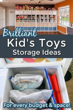 Brilliant Kid's Toys Storage Ideas Bag Toy Storage, Organize Toys In Small Space, Toy Storage Unit, Large Toy Organization, Hot Wheels Storage Ideas Track, How To Store Big Toys, Declutter Toys, Organize Toys, Big Toy Storage Ideas