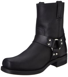 PRICES MAY VARY. Square-toe boot featuring harness strap at ankle with metallic ring and studs Dual pull-loops at topline Cushioned insole Harness Boots Men, Old West Boots, Bota Country, Estilo Country, Harness Boots, Square Toe Boots, Frye Boots, Pull On Boots, Biker Boots