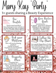 Mary Kay Party Ideas Themes, Mary Kay Hostess Rewards, Mary Kay Party Themes, Mary Kay App, Mary Kay Party Games, Mary Kay Facebook Party, Mary Kay Hostess, Makeup Marketing