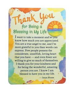 Magnet With Easel Back - Thank You for Being a Blessing in My Life-Lange General Store Magnet Quotes, Womens Golf, Thank You Quotes, Express Gratitude, Sweet Messages, Mountain Art, Expressing Gratitude