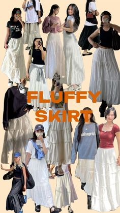 Fluffy Skirt Outfit, Tiered Skirt Outfit, Simple Style Outfits, Color Combos Outfit, Fluffy Skirt, Skirt And Sneakers, Everyday Fashion Outfits, Easy Trendy Outfits, Stylish Clothes For Women