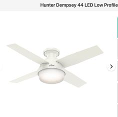 the hunter demsey 4 led low profile ceiling fan