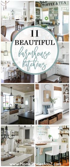 the kitchen and dining room are all white with blue accents, including an island table