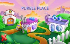 an image of a cartoon scene with purple place