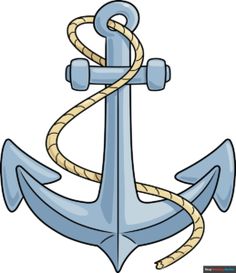 an anchor with rope is shown on a white background