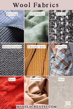 knitting patterns for wool fabrics with text overlay