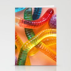 Buy Rainbow Gummy Worms Stationery Cards by newburydesigns. Worldwide shipping available at Society6.com. Just one of millions of high quality products available. Gummy Worms Recipe, Juice Gummies, Wine Jelly Recipe, Sour Gummy Worms, Wine Jelly, Gummy Worms, Jelly Recipes, How To Make Homemade, Lemon Lime