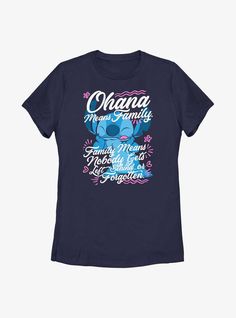 100% CottonWash cold; dry lowImportedListed in women's sizes Lilo And Stitch Shirt Ideas, Stitch Shirt Ideas, Stitch Ohana Means Family, Lilo And Stitch Shirt, Lilo And Stitch Ohana, Ohana Means Family, Her Universe, Stitch Shirt, Lilo Stitch