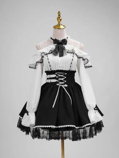 [US Size] Jirai Kei Buckles and Lace-up High Waist Black Skirt Kei Fashion, Jirai Kei, Old Fashion Dresses, Dress Design Sketches, Kawaii Fashion Outfits, Really Cute Outfits, Kawaii Clothes, Fancy Outfits, Cosplay Outfits