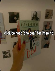 someone is holding up a book with the title click to read the deal for free - 3