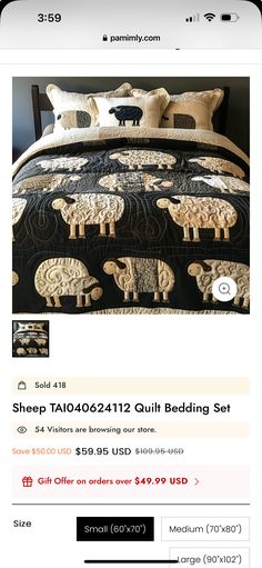 an image of a bed with sheep on it and the price is $ 599