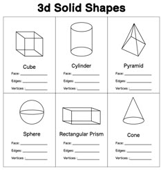 3D Solid Figures Shapes Printable 3d Shapes, 3d Shapes Kindergarten, 3d Shapes Activities, 3d Shapes Worksheets, Shapes Lessons, Solid Figures, Shapes Worksheet Kindergarten, Shapes Kindergarten, Worksheet Kindergarten