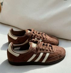 Brown sambas Adidas sambas Fall shoes Brown tones Brown outfit Neutral outfit  Chocolate outfit  Fall outfit Brown Shoes Outfit, Neutral Color Shoes, Vivienne Westwood Shoes, Neutral Shoes, Girly Shoes, Aesthetic Shoes, Brown Sneakers, Swag Shoes, Girls Sneakers